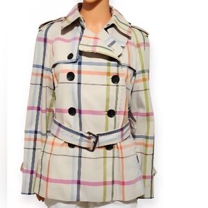 Coach Multicolor Plaid Trench Coat